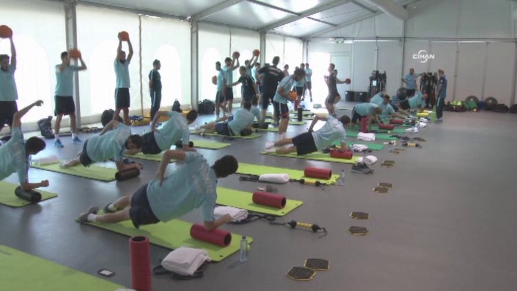 A Milli Takım spor salonunda böyle çalıştı