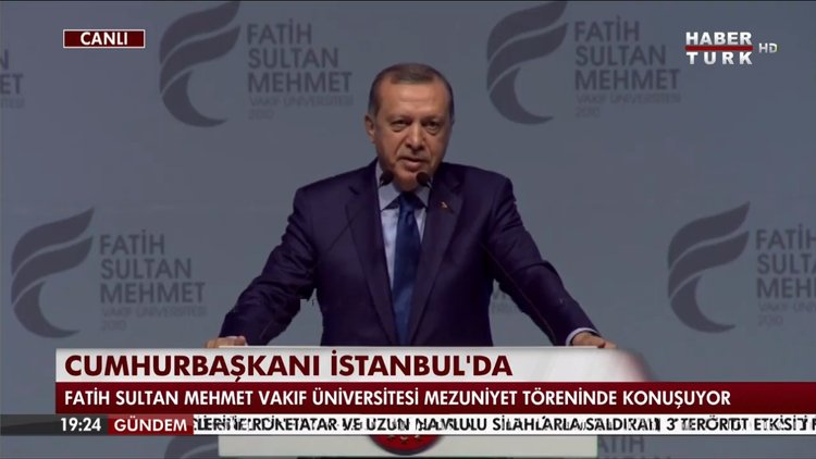 Cumhurbaşkanı Erdoğan mezuniyet töreninde konuştu