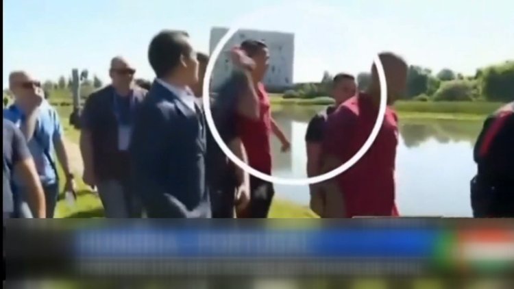 Ronaldo mikrofonu göle attı