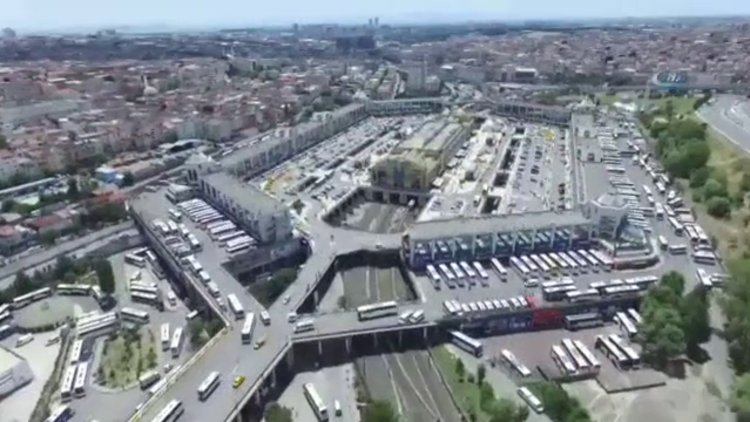 İstanbul Otogarı'ndaki son durum havadan görüntülendi