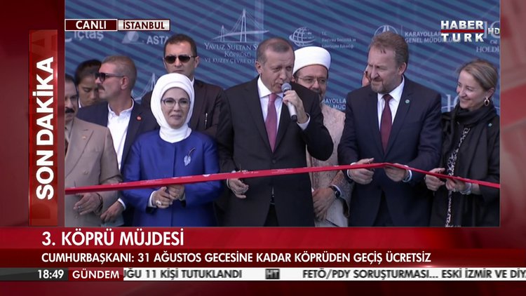 3.Köprü böyle açıldı!