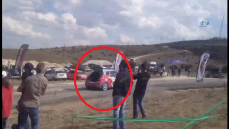 Ralli'deki kaza anı kamerada