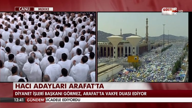 Hacı adayları Arafat'ta