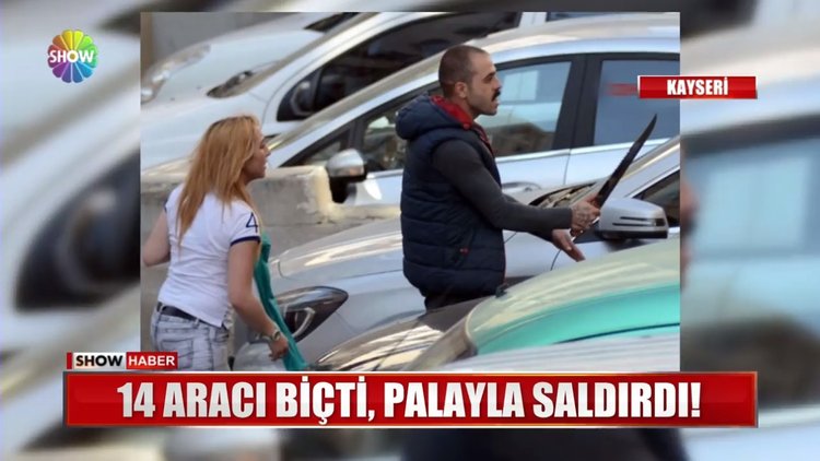 14 aracı biçti, palayla saldırdı!