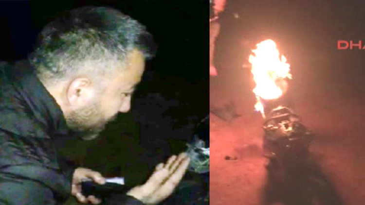 Tamiri için sürekli para ödemekten bıktığı motosikletini ateşe verdi