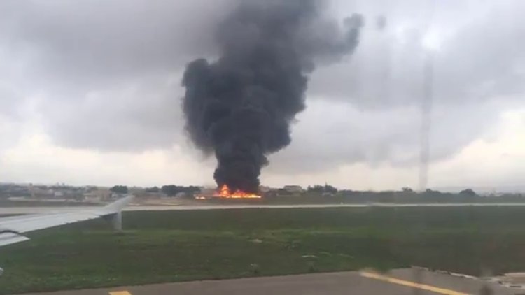 Malta'dan kalkan uçak düştü