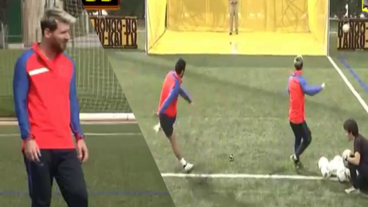 Messi ve Suarez drone vurmak için yarıştı