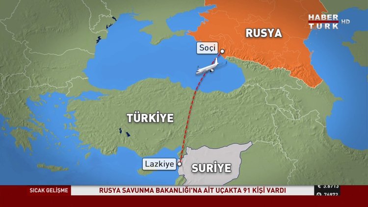 Suriye'ye giden Rus uçağı radardan kayboldu