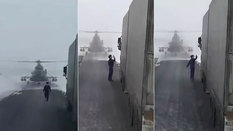 Yol sormak için helikopter indiren Kazakistanlı