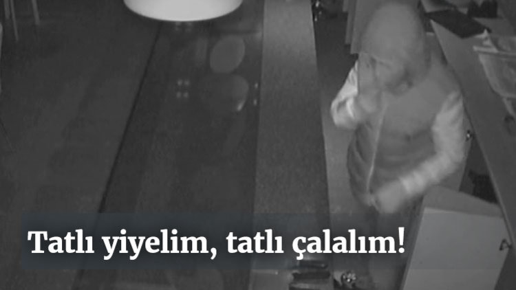 Hem kasayı soydu, hem tatlı yedi