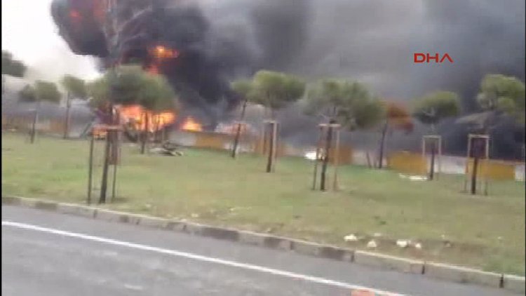 Beylikdüzü'nde düşen helikopterin patlama anı kamerada