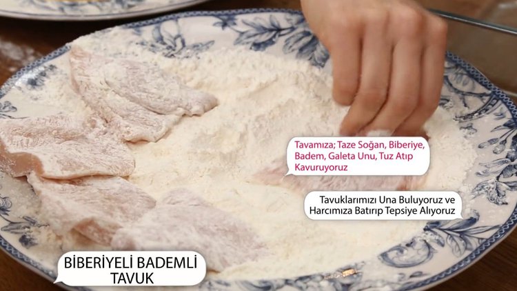 35 saniyede Biberiyeli Bademli Tavuk