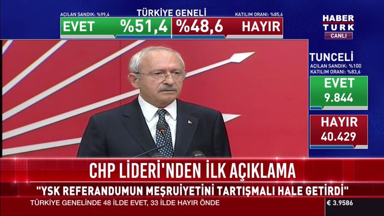 Kemal Kılıçdaroğlu, 2017 Referandum sonrası açıklama yaptı