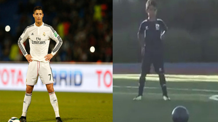 Ronaldo'nun oğlu frikikten attı