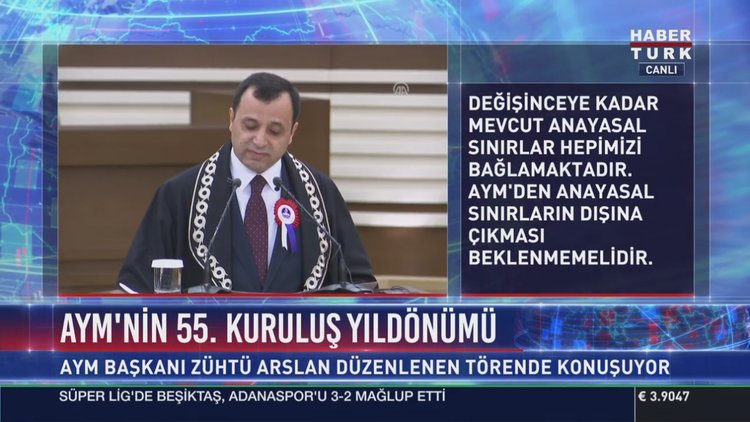 Zühtü Arslan AYM'nin kuruluşunun 55. yıldönümü töreninde konuştu