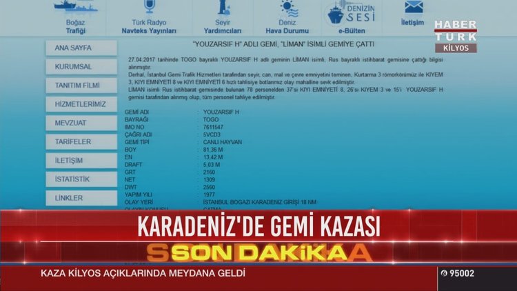 Karadeniz'de Rus savaş gemisi, yük gemisi ile çarpıştı