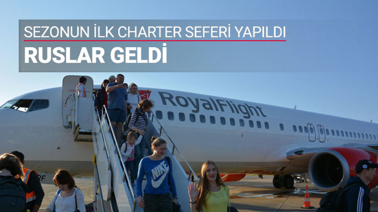 Alanya&#039;ya ilk Rus kafile geldi