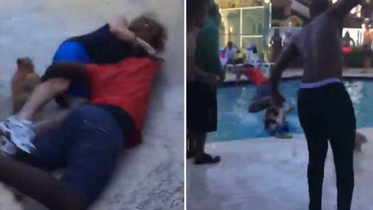 Köpeğiyle birlikte havuza attılar