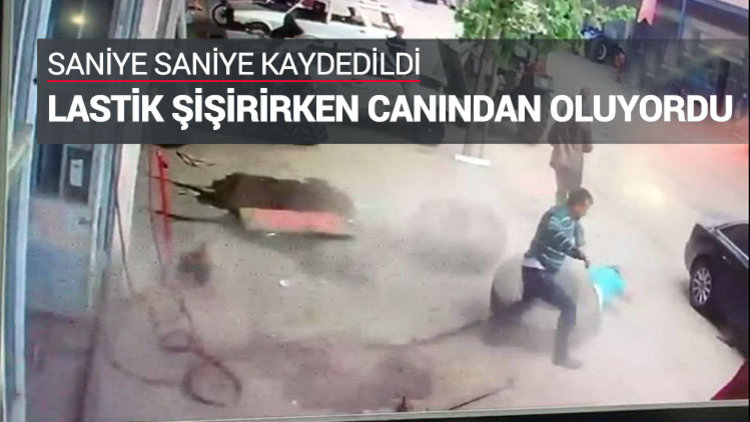 Lastik üzerine düştü