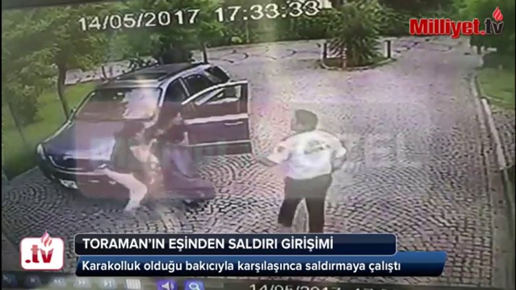 İbrahim Toraman'ın eşinin bakıcıya saldırma görüntüsü