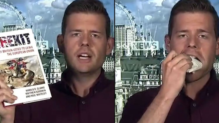 Canlı yayında kitabını yedi