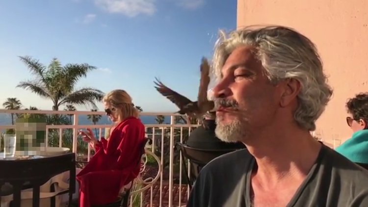 Behzat Uygur ağzı ile kuş besledi