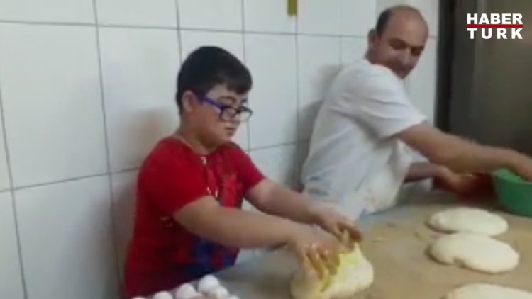 Down sendromlu minik pide yaptı
