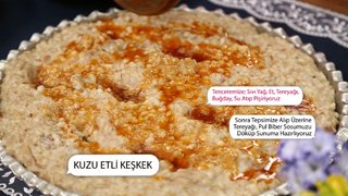 Nursel Ergin bugün, Hidayet Tokat ile birlikte Kuzu Etli Keşkek tarifinin yapımını gösterdi.