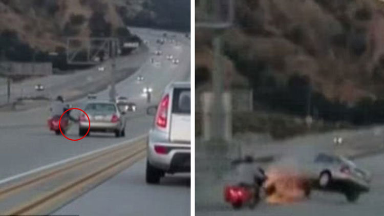 Bir tekme trafikte faciaya sebep oldu