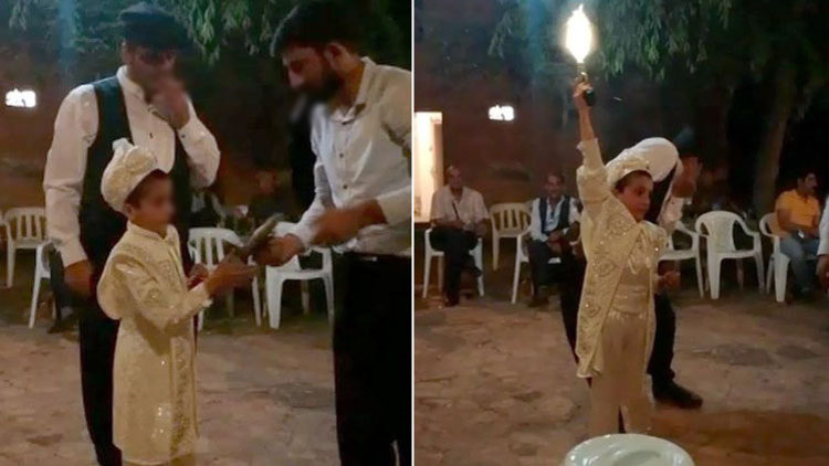 Sünnet çocuğu havaya ateş etti