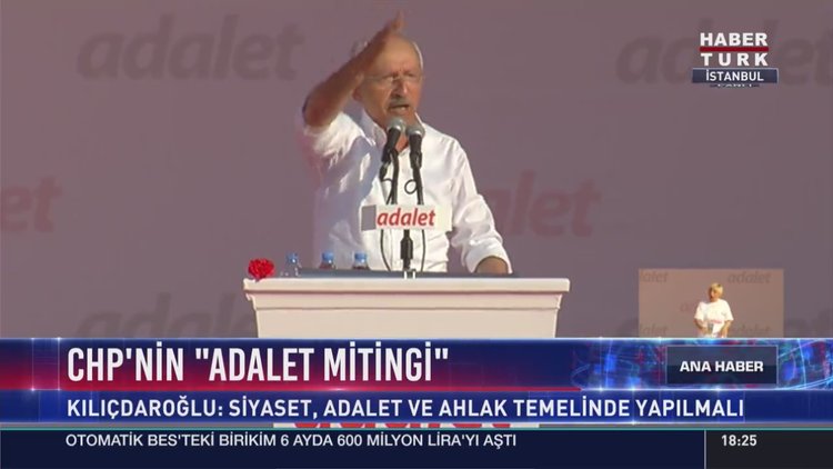 Kılıçdaroğlu, 'Adalet Mitingi'nde kendisini bekleyen kalabalığa seslendi