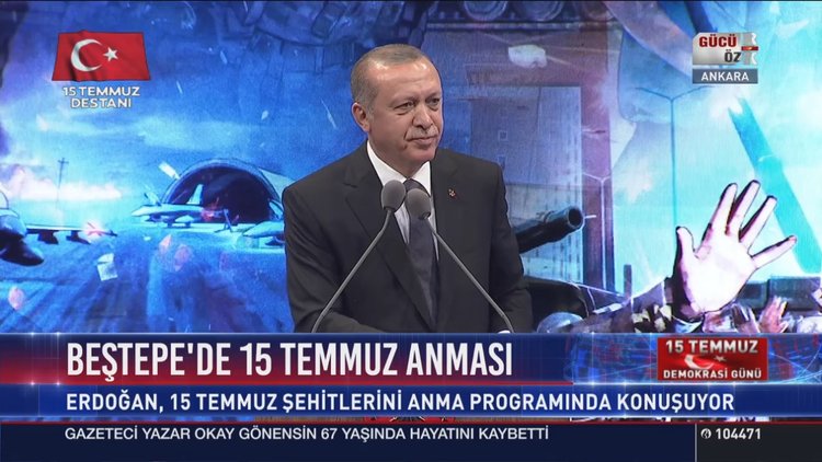 Cumhurbaşkanı Erdoğan 15 Temmuz Şehitlerini anma programında konuştu