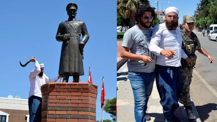 Siverek'te Atatürk heykeline saldıran kişi gözaltına alındı