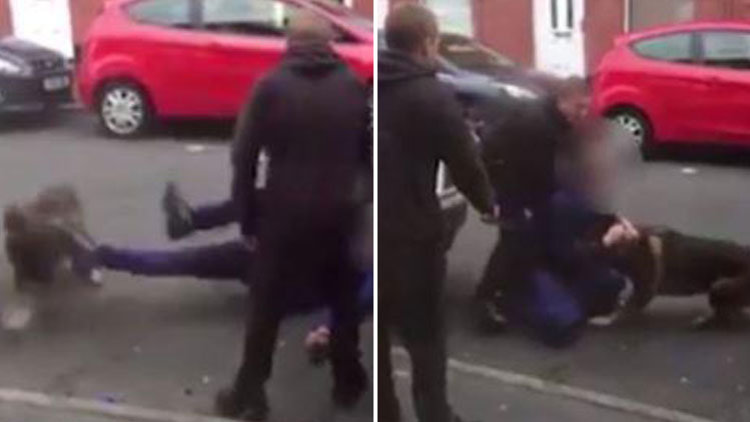 Direnince devreye polis köpeği girdi