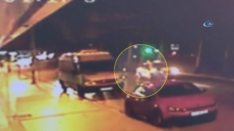 Şişli'de taksi yerde yatan kadını böyle ezdi