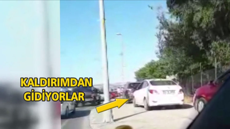 Kaldırımda konvoy oluştu