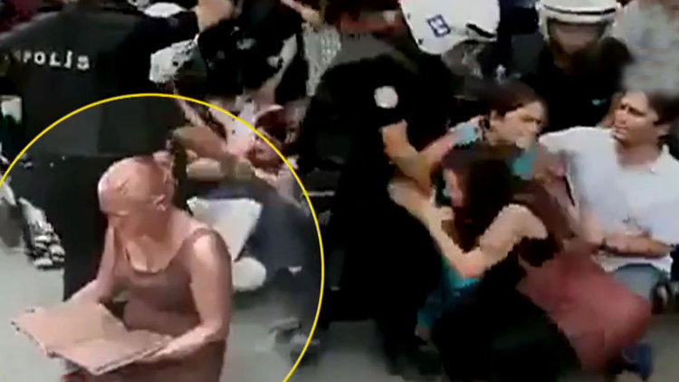 Polis, heykel sanıp dokunmadı