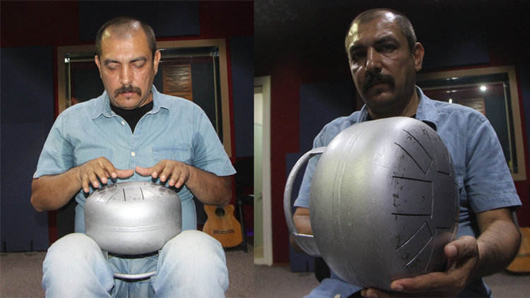 Piknik tüpünden enstrüman yaptı, şimdi konser veriyor