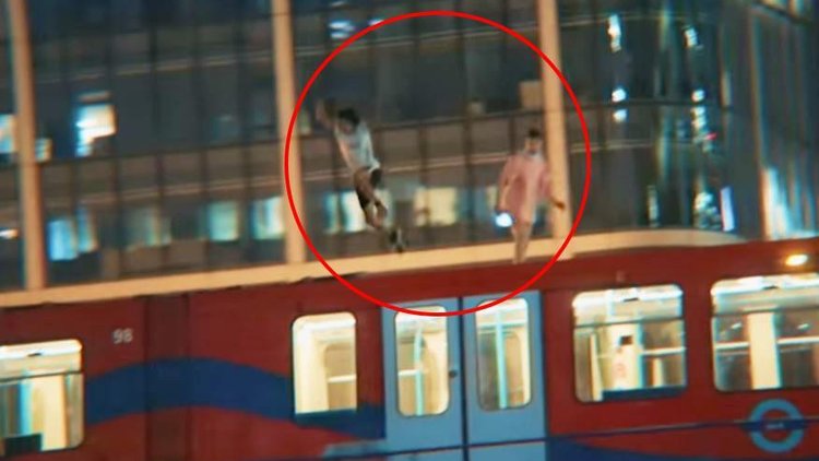 Şehir merkezinde tehlikeli atlayış