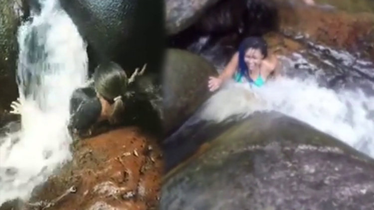 İçine girenleri çeken doğal su kaydırağı