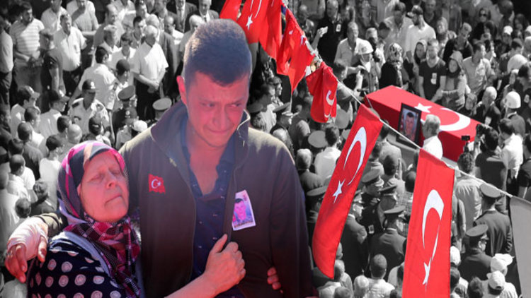 Şehit Fidan'ı 2 bin nüfuslu beldede 10 bin kişi uğurladı