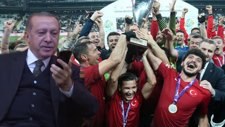 Cumhurbaşkanı Erdoğan'dan, Ampute Milli Takımı'na tebrik telefonu