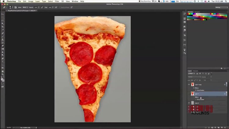 Pizza diliminden kadın çizdi