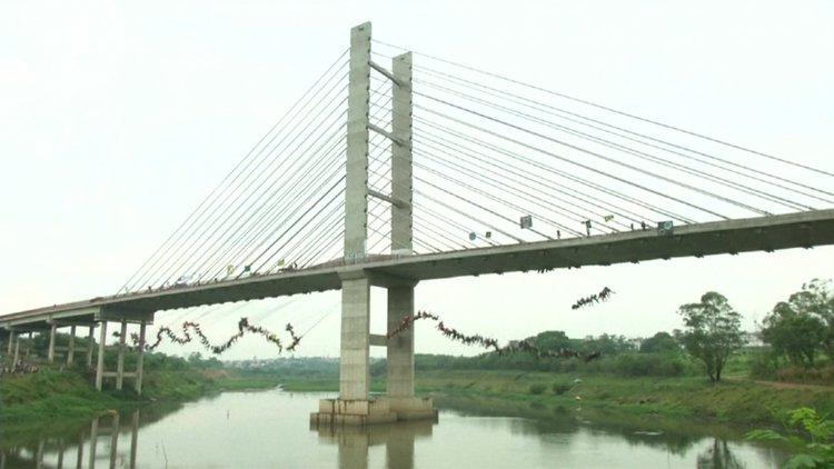 245 kişi aynı anda köprüden atladı