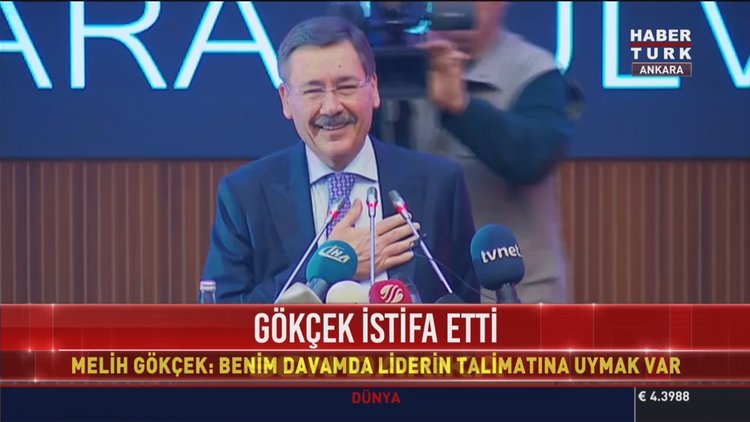 Melih Gökçek istifa etti