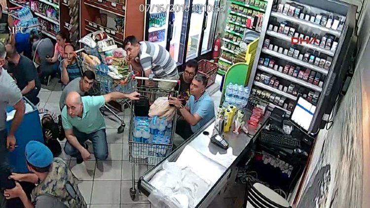 Akıncı Üssü pistinin bombalanması sırasındaki panik güvenlik kamerasında