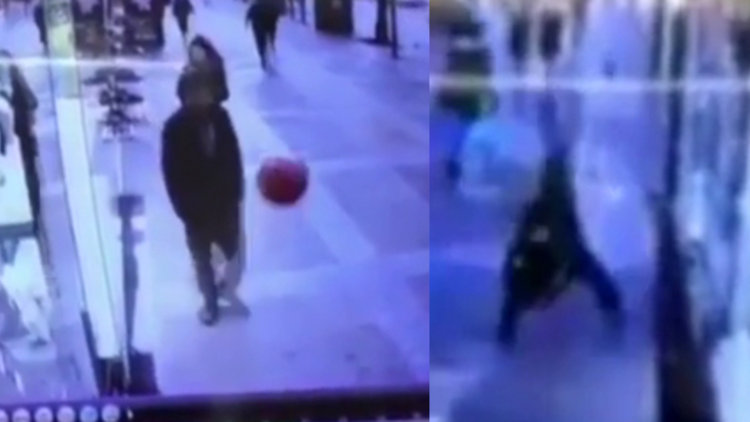 Balona rövaşata çeken adam böyle düştü!