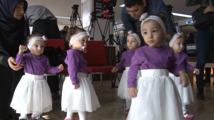 Bursalı beşizler 21 aylık oldu