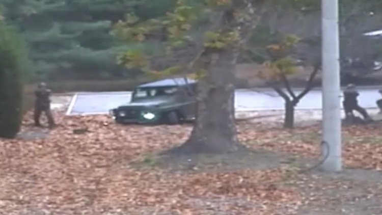 Kuzey Koreli askerin Güney Kore'ye kaçış anı