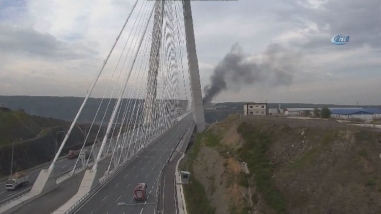 Yavuz Sultan Selim Köprüsü'nde araç yangını